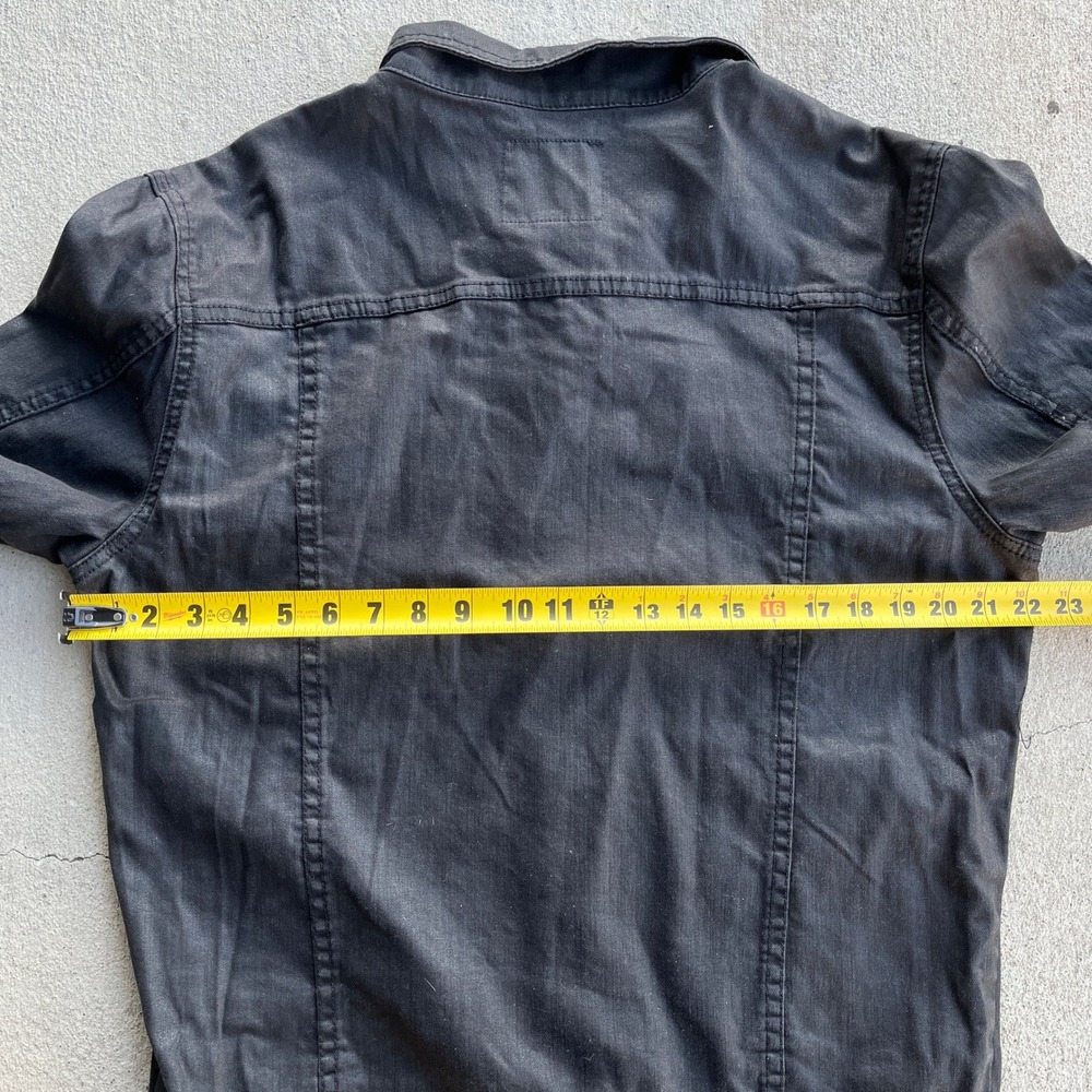 G by Guess Mens Black Denim Trucker Jacket Size L - Picture 6 of 7